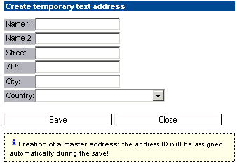 Create temporary text address
